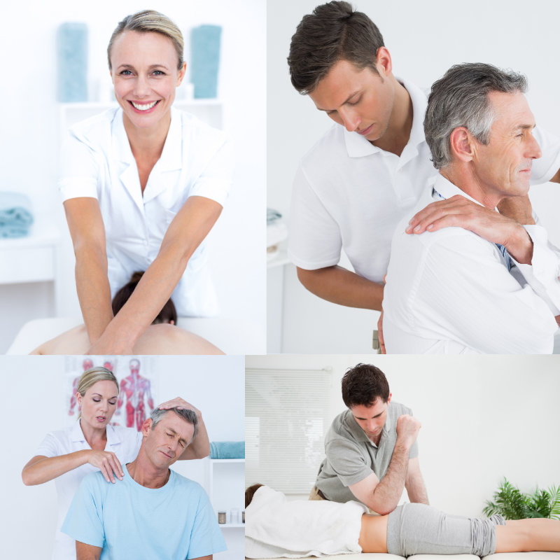montage photo de différents thérapeutes à l'œuvre