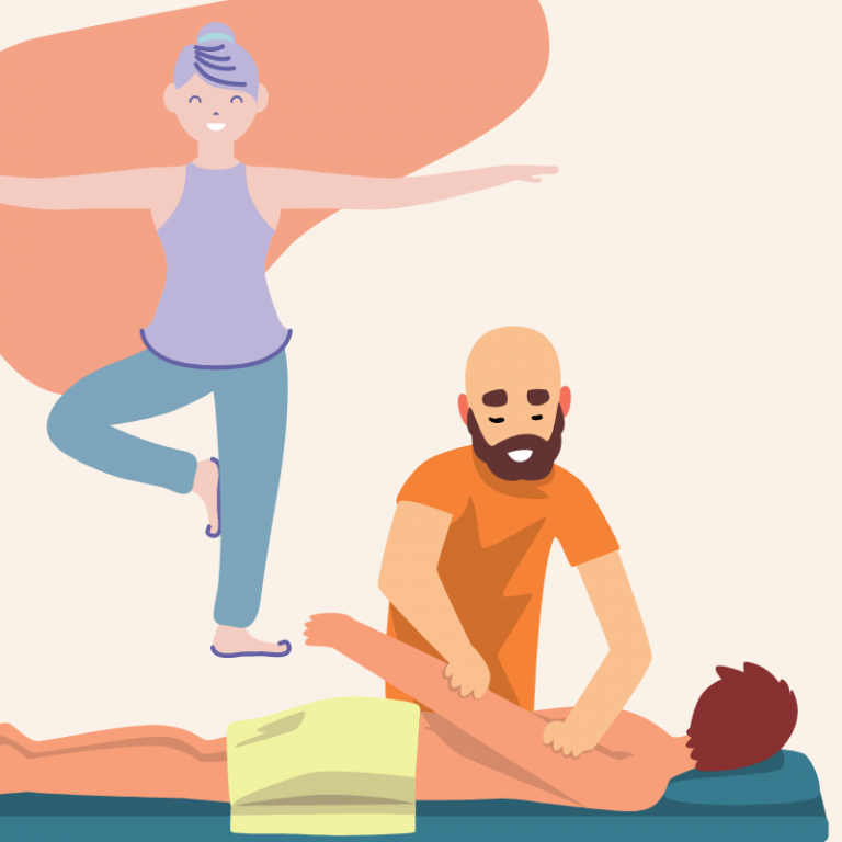 massothérapeute et madame yoga